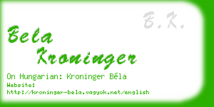 bela kroninger business card