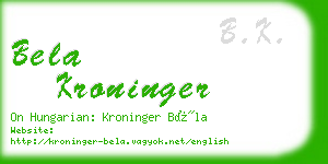 bela kroninger business card